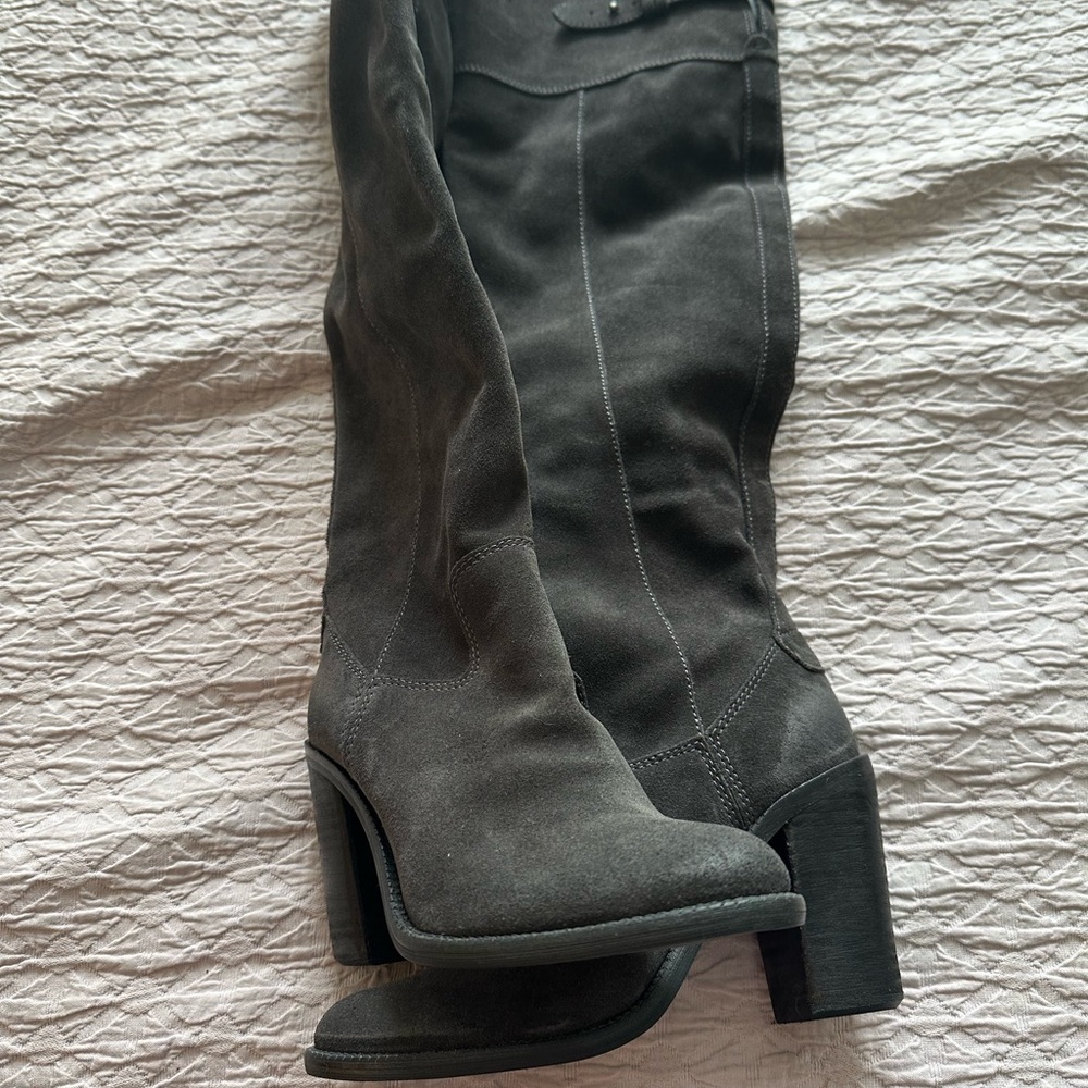 Dolce Vita Gray Over the Knee Boots with Block Heel
